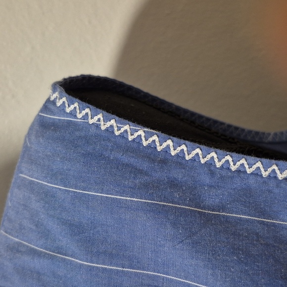 Liz Claiborne Blue Sleeveless Button-Up Top w Embroidery Detail Sz XL - Picture 6 of 12